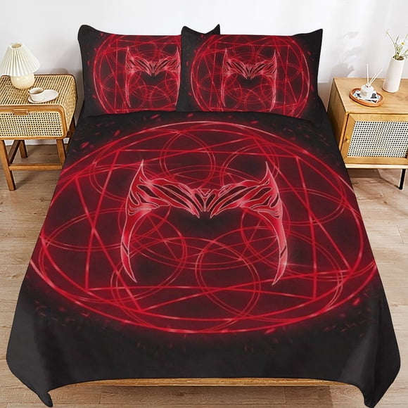 Wanda Maximoff Bedding Sets Ultra Soft Skin-Friendly Duvet Cover 3 Piece, Cute Comforter Cover Bed Set for Boys Girls Kids