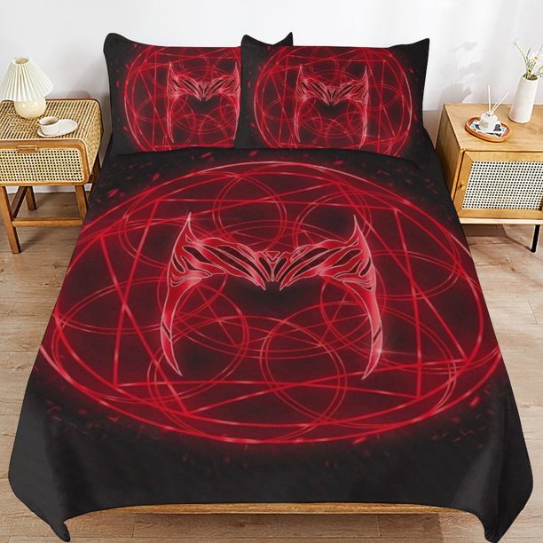 Wanda Maximoff Bedding Sets Ultra Soft Skin-Friendly Duvet Cover 3 Piece, Cute Comforter Cover Bed Set for Boys Girls Kids