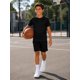 thumbnail image 3 of Polera Deportiva Niño Antitranspirante Dryfit Manga Corta Uv Negro Liso 4, 3 of 3