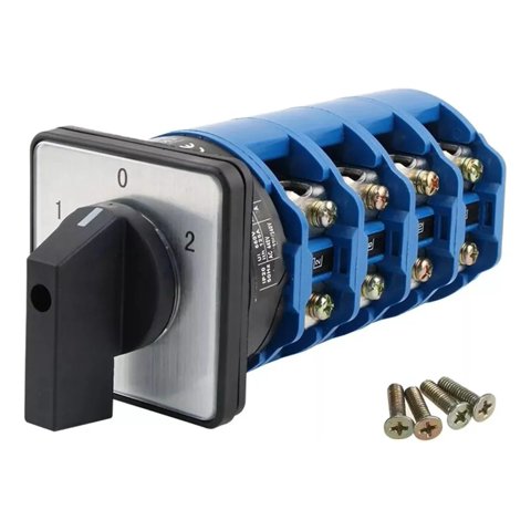 Genérica - Selector 125A 1-0-2 4P Paco 3 Posicion Conmutador Tetrapolar