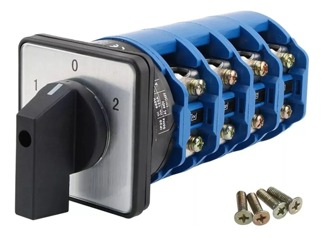 Genérica - Selector 125A 1-0-2 4P Paco 3 Posicion Conmutador Tetrapolar