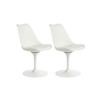 Habita2 Chile - Pack 2 Sillas Tulip Giratoria Con Pedestal Blanco Iron - Blanco