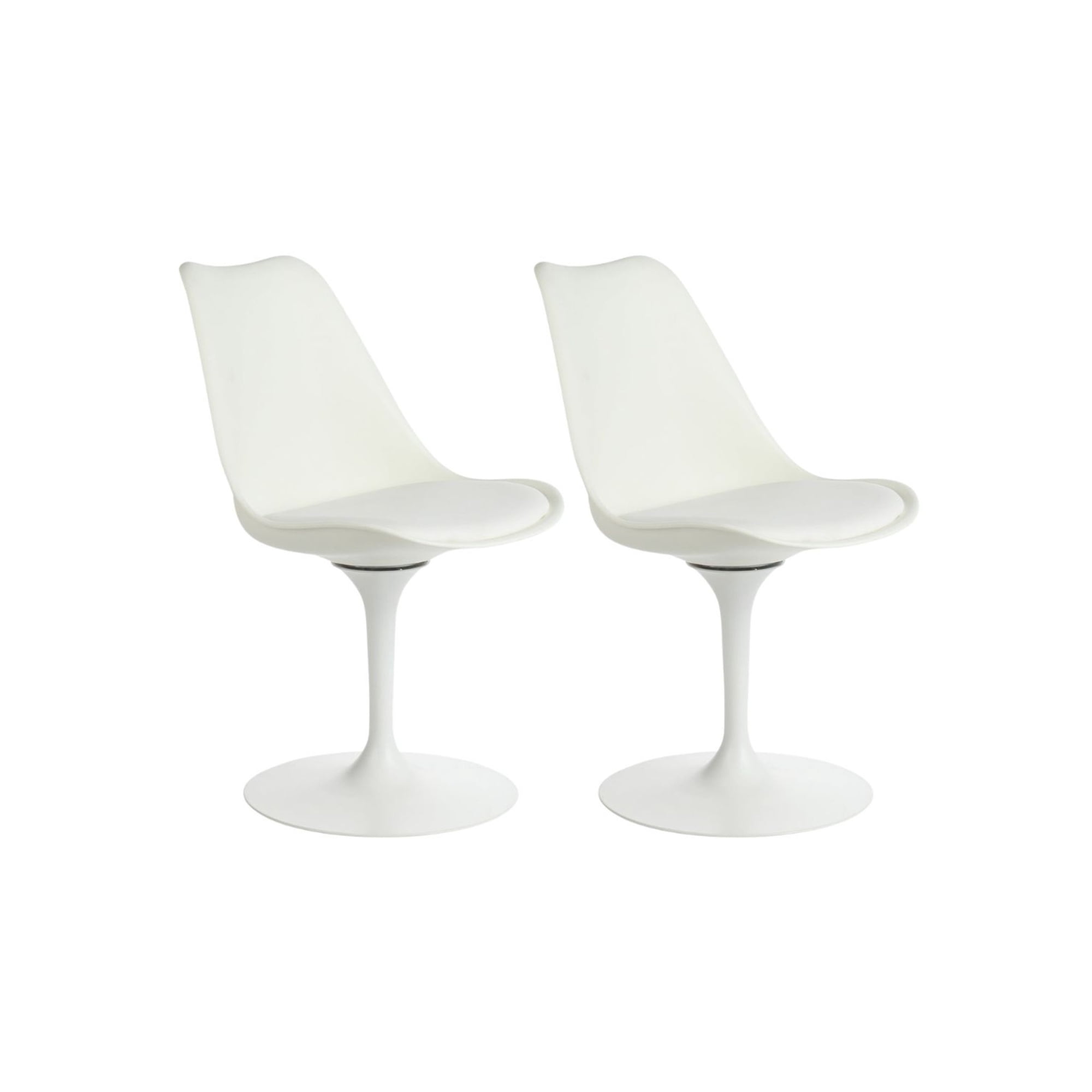 Habita2 Chile - Pack 2 Sillas Tulip Giratoria Con Pedestal Blanco Iron - Blanco