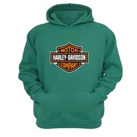 Genérico - Polerón Canguro Harley Davidson Verde Aguamarina Talla Xs Unisex