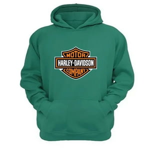 Genérico - Polerón Canguro Harley Davidson Verde Aguamarina Talla L Unisex