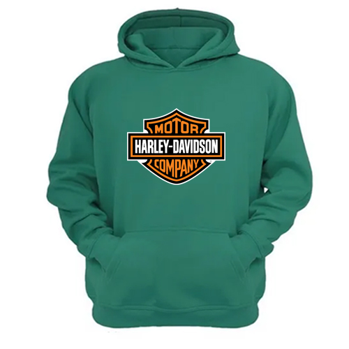 Genérico - Polerón Canguro Harley Davidson Verde Aguamarina Talla Xs Unisex