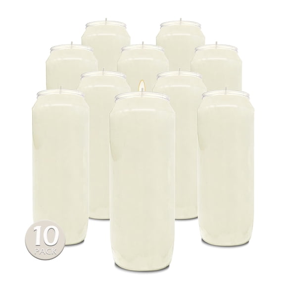 Velas de oración Hyoola para 9 días, 18 cm de altura, color blanco (paquete de 10)