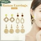 thumbnail image 4 of 4 pares de pendientes de ratán con borlas tejidas, aros trenzados y colgantes para mujeres y niñas., 4 of 6