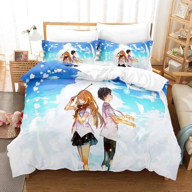 Your Lie in April Kaori Miyazono Bedding Set Boys Girls Duvet Cover Pillowcase Bed Kids Adult