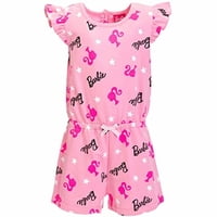 Barbie Niñas Niñas Francesas Terry Sleeveless Romper Pink 7-