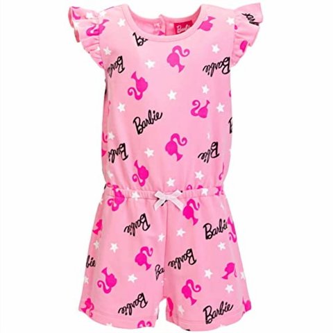 Barbie Niñas Niñas Francesas Terry Sleeveless Romper Pink 7-