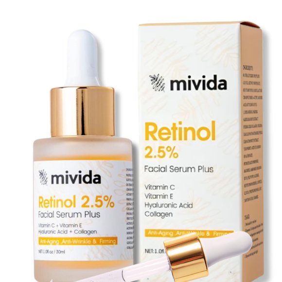 Sérum mivida Retinol al 2,5% con ácido hialurónico, vitamina C, 30 ml