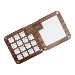 Magideal - Mini Caja De Acuarela Vacía Paleta De Pintura De Madera De 14,7 Cm X 7,4 Cm Con 15 Bandejas Y Plato Material De Nogal