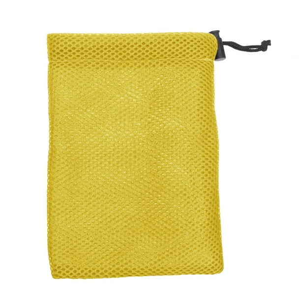 Bolsa Pequeña de Malla con Cordón, Saco para Cosas, Bolsas de Gimnasio con Cordón, Bolsa de Malla Duradera, Bolsa de Almacenamiento para Juguetes de P Amarillo