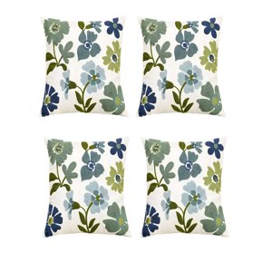 Genérico - Set De 4 Fundas De Cojin Bordadas 45X45Cm Blanco 11