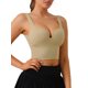thumbnail image 4 of INSPIRE CHIC Sujetador de Mujer Regreso a Clases Sin Aros Copa Integrada Camiseta Deportiva Push-Up Acanalada Ropa Interior Beige L, 4 of 5