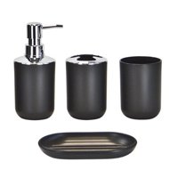 Magideal - Accesorios De Baño Juego De 4 Piezas, Regalo De Inauguración De La Casa, Decoración Del Baño, Taza Para Enjuague Bucal, Soporte Para Cepillo De Diente Negro