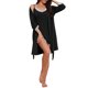 thumbnail image 2 of INSPIRE CHIC Conjunto de Bata y Camisón Midi para Mujer con Ribete de Encaje, Tirantes Finos, 2 Piezas de Ropa de Dormir Sexy, Escote en V, Sin Mangas, Camisón, Lencería Cómoda y Transpirable S Negro, 2 of 6