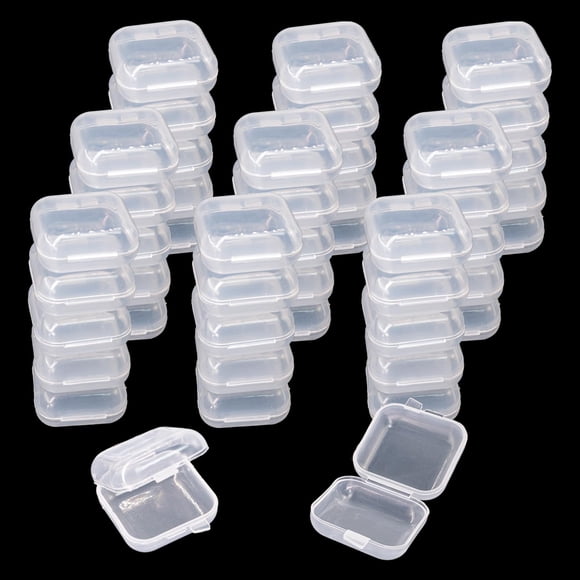 Caja de joyería NEETUE 80 piezas transparente 3,5 × 3,5 × 2 cm de plástico