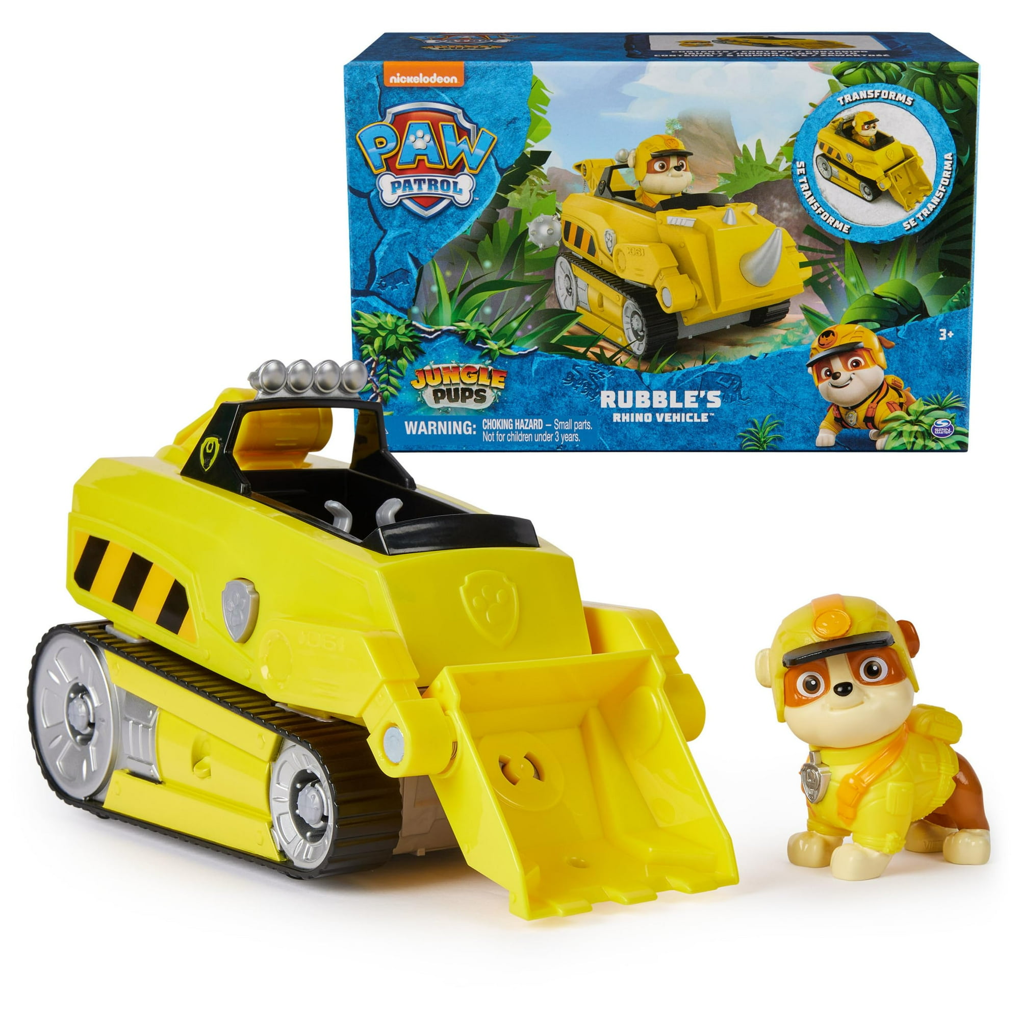 Camión De Juguete Paw Patrol Jungle Pups Rubble Rhino Con Figura