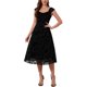 thumbnail image 1 of Vestido de Malla Gótico Vintage con Cuello Corazón sin Mangas y Volantes Floral Jacquard Línea A para Mujer INSPIRE CHIC M Negro, 1 of 6