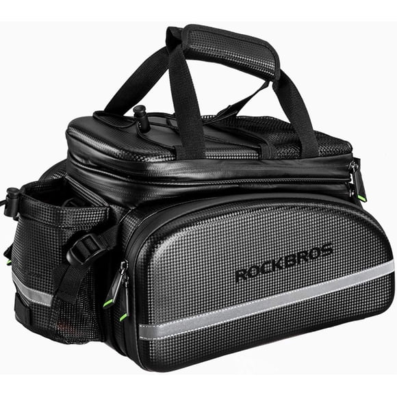 Bolsa portabicicletas ROCKBROS Trunk, impermeable, piel de carbono, 34 L