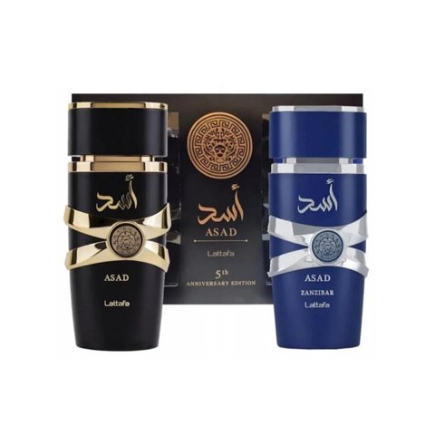 Perfume Lattafa Asad + Asad Zanzibar Edp 100 Ml Set - Exótico Y Sofisticado Con 2 Piezas