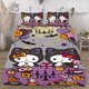 thumbnail image 1 of Halloween Hello_Kitty_ Quilt Set FullSoft Lightweight Quilts Quilted Bedspreads3 Pieces Set Queen SizeColorful Cartoon Print All Season 173*218CM, 1 of 5