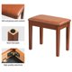 thumbnail image 5 of Banco de piano AODSK para teclado de madera maciza con cojín, color marrón, 5 of 7