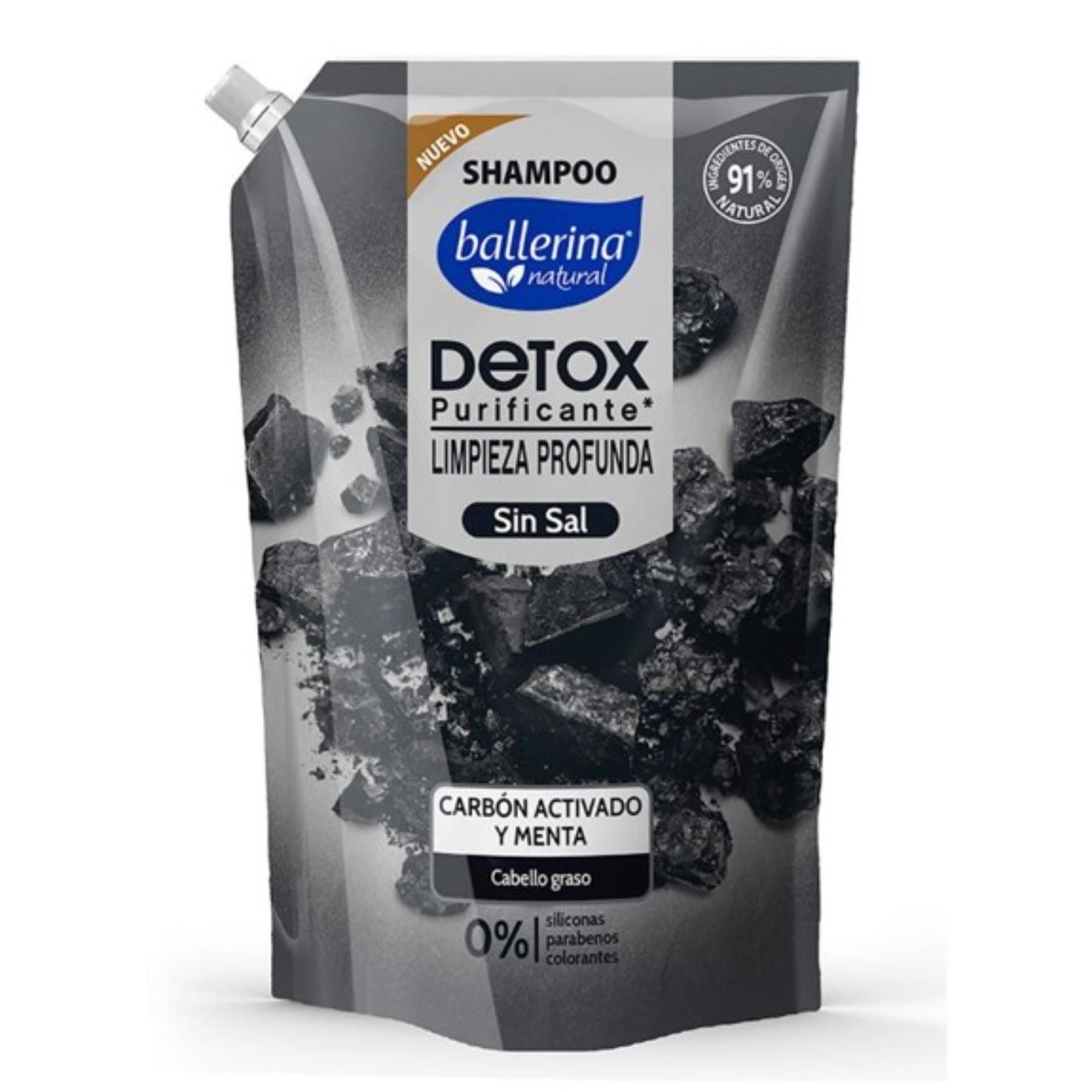 Shampoo Detox Carbón Activado Y Menta 750 ml Ballerina