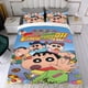 thumbnail image 4 of Crayon Shin-chan Conjunto de sábanas temático, trío de piezas, cómodo y amigable con la piel, diseño único, regalo de decoración para el hogar para familiares, amigos y fans, 90 cm * 190 cm, 4 of 6