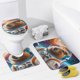 thumbnail image 4 of Capibara-theme 4-Piece Shower Curtain Set with Rugs, Waterproof Bathroom Decor Set Includes Bath Mat, U-Shaped Rug, Toilet Lid Cover and Curtain with Hooks, 4 of 6