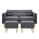thumbnail image 1 of Sofa New Retro 3C + 2 Pouf Felpa 05 Gris, 1 of 6