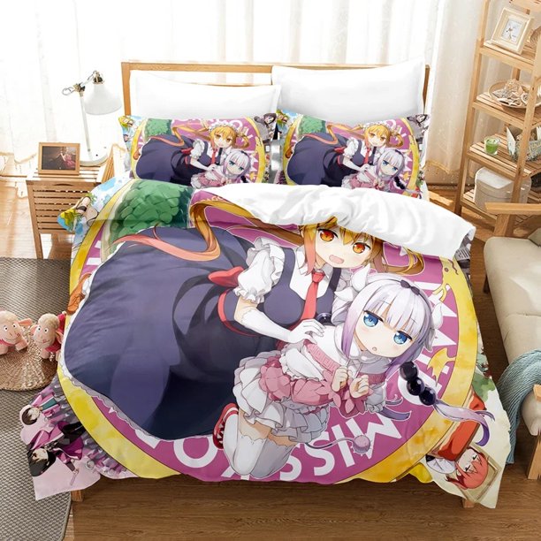 Kobayashi-san Chi no Meidoragon Bedding Set Boys Girls Size Duvet Cover Pillowcase Bed Kids Adult Home Textiles Bed Sheets