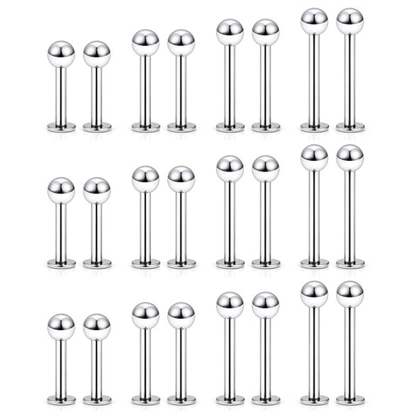Barbell Labret Ftovosyo 16G 6/8/10/12 mm 24 piezas