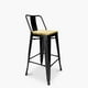 thumbnail image 2 of Taburete Tolix Negro Asiento de Madera 64cm, 2 of 3