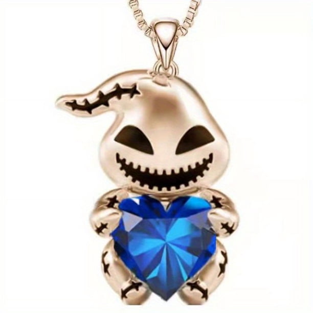 Girls Ghost And Heart Pendant Necklace, Jewelry Gift For Kids Children Toddlers