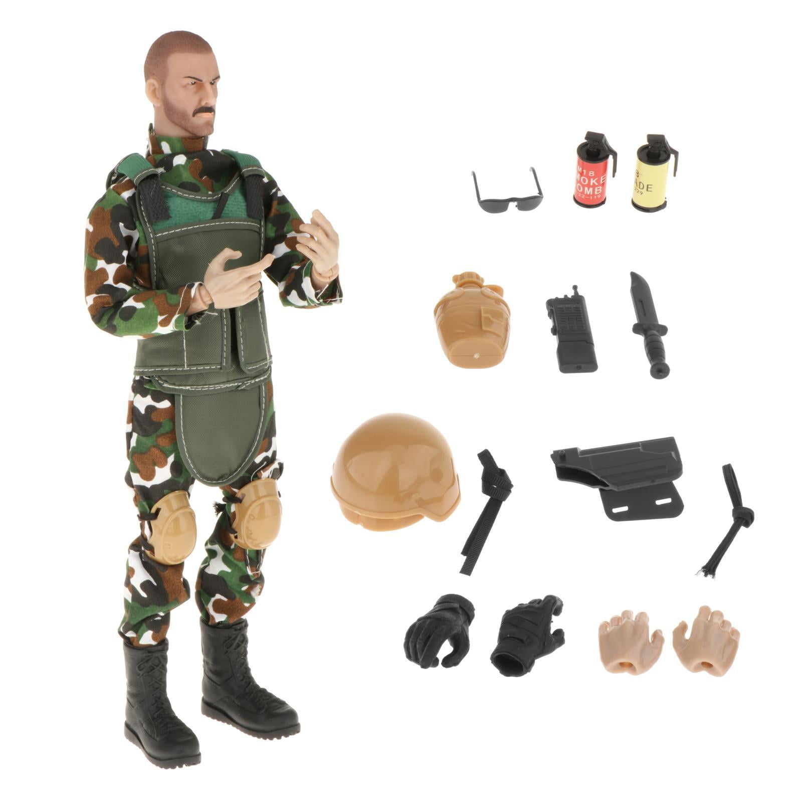 Bothyi - Figuras De Acción De 12" Playset Adolescentes Modelo A Escala 1:6 Soldados Figura De Acción Verde B