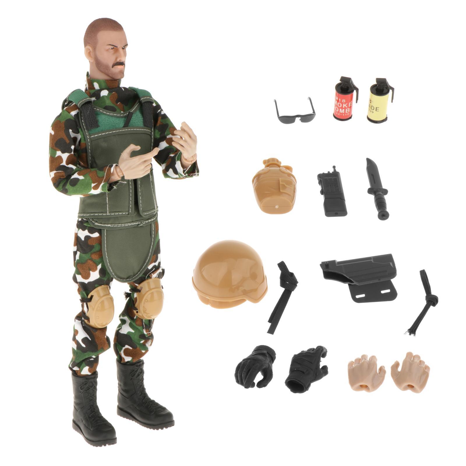 Bothyi - Figuras De Acción De 12"" Playset Adolescentes Modelo A Escala 1:6 Soldados Figura De Acción Verde B