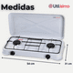 thumbnail image 3 of Cocina Encimera a Gas Licuado 2 Platos Cocinilla Blanco, 3 of 6