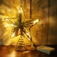 thumbnail image 3 of Árbol de Navidad con forma de estrella CVHOMEDECO, dorado con purpurina 3D y LED, 3 of 3