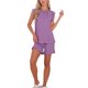 thumbnail image 2 of INSPIRE CHIC Conjunto de Pijama de Mujer con Mangas Volantes, Conjunto de Ropa de Dormir Suave y Transpirable de Viscosa con Pantalones Cortos y Cintura Elástica M Púrpura Cristal, 2 of 6