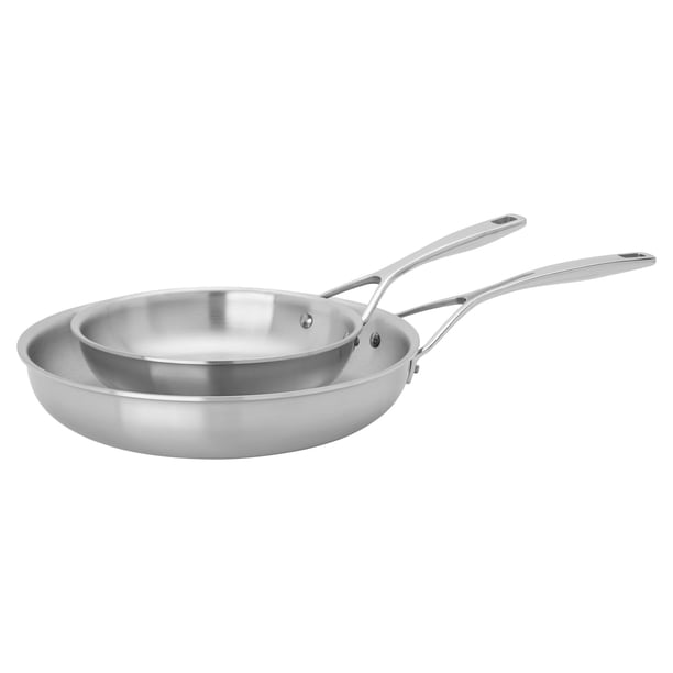Juego de 2 sartenes Demeyere de acero inoxidable, 8 y 11 pulgadas (20 y 28 cm), Bélgica