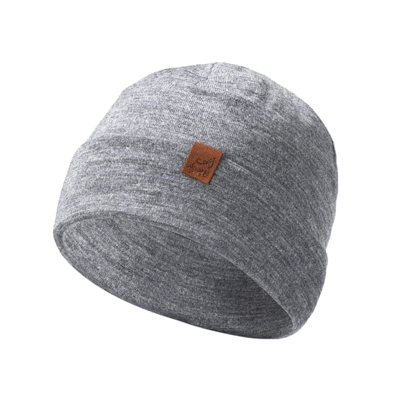Gorro ACUSHLA de Lana Merino Tejido Unisex Gris Medio
