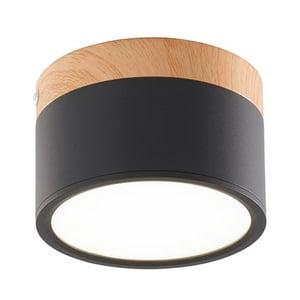 Genérico - Panel Led Deco Sobrepuesto Madera 7W Negro Cálido