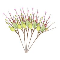 Magideal - 5X Tallos De Pascua Artificiales Para Colgar En La Pared, Decoración Del Hogar Con Decoración De Huevos De Pascua En Colores Pastel, Adorno De Bayas