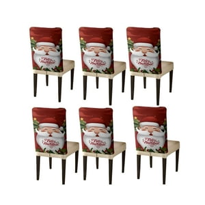Teng Fei - Pack 6 Fundas De Respaldo De Sillas Diseño Navidad Tf24