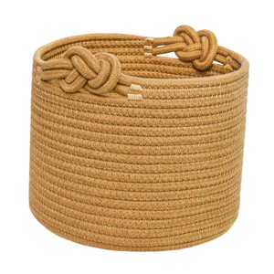 Bothyi - Cesta De Almacenamiento Redonda Decorativa Con Asas Para Estante De Armario, Lavable, Marrón, 30X18 Cm