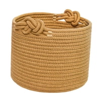 Bothyi - Cesta De Almacenamiento Redonda Decorativa Con Asas Para Estante De Armario, Lavable, Marrón, 30X18 Cm