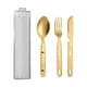 thumbnail image 1 of 3 Uds Utensilios Para Acampar Cubiertos Cuchara Tenedor Cuchillo Para Supervivencia Barbacoa Mochilero Dorado, 1 of 3